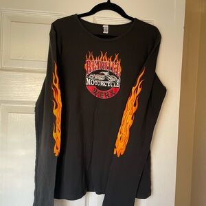 Black Long Sleeve with Flame Design